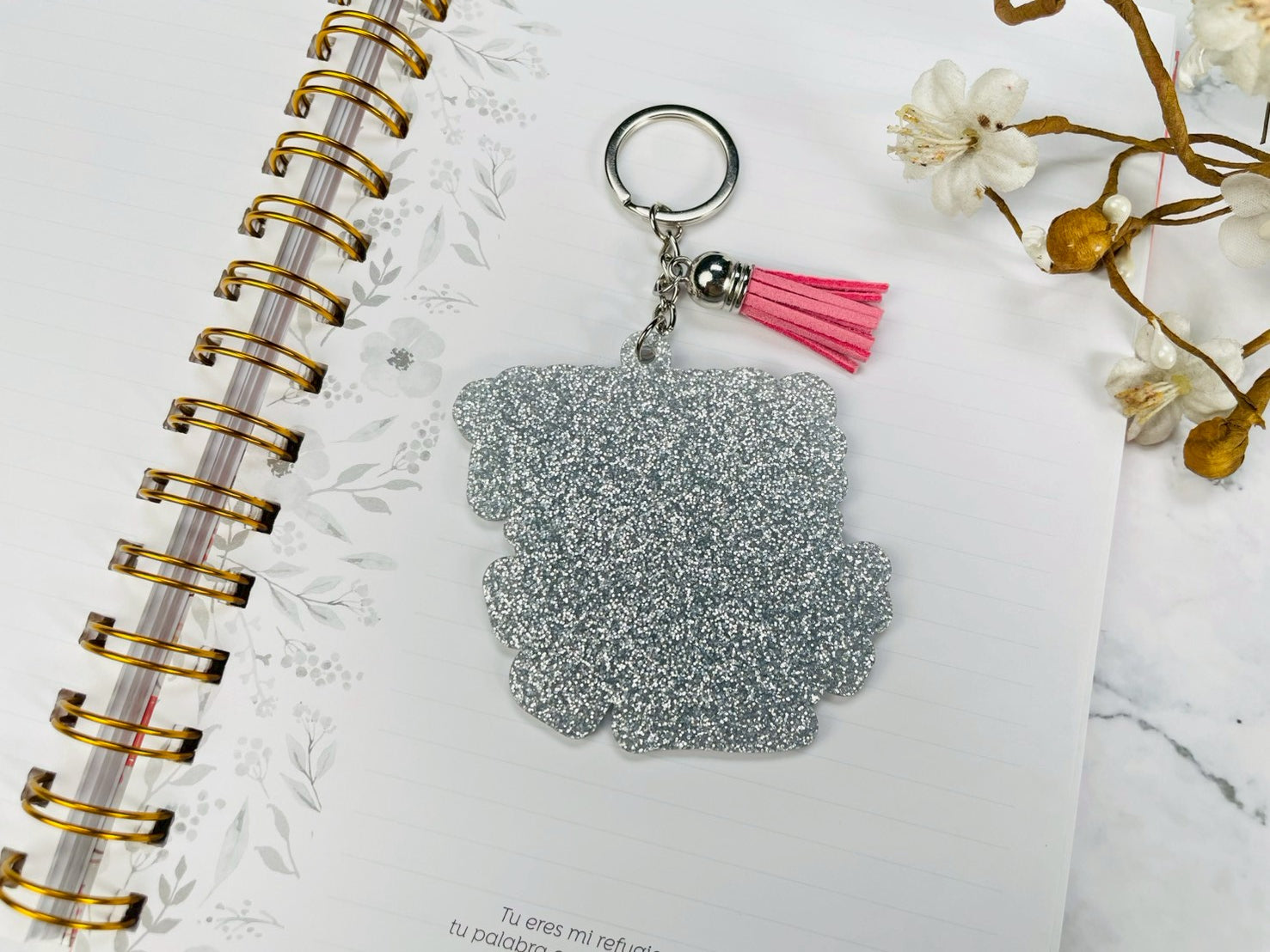 Llavero Caucho con Brillantina | Que Dios te conceda - The Perfect Gift