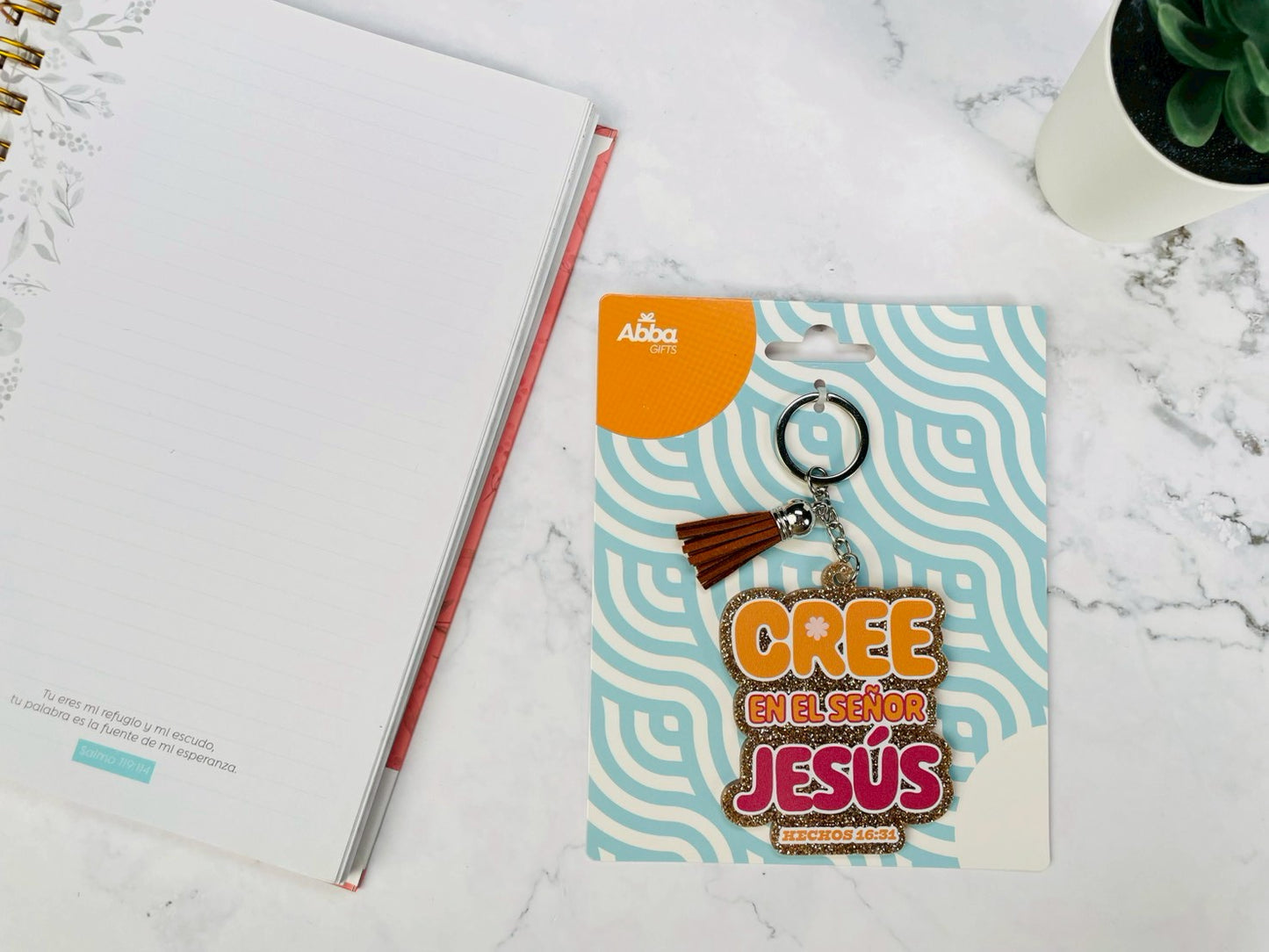 Llavero Caucho con Brillantina | Cree en el Señor Jesus - The Perfect Gift