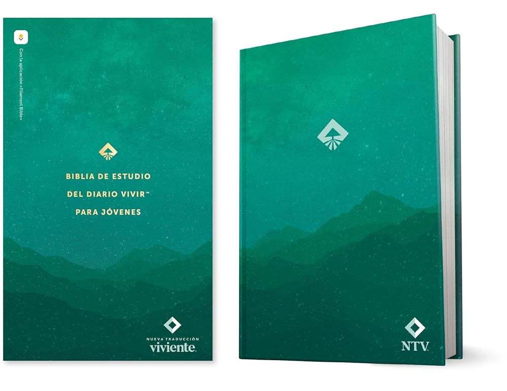 Biblia de estudio del diario vivir para jóvenes NTV con Filament (Tapa dura, Verde, Letra Roja) (Spanish Edition) cover image