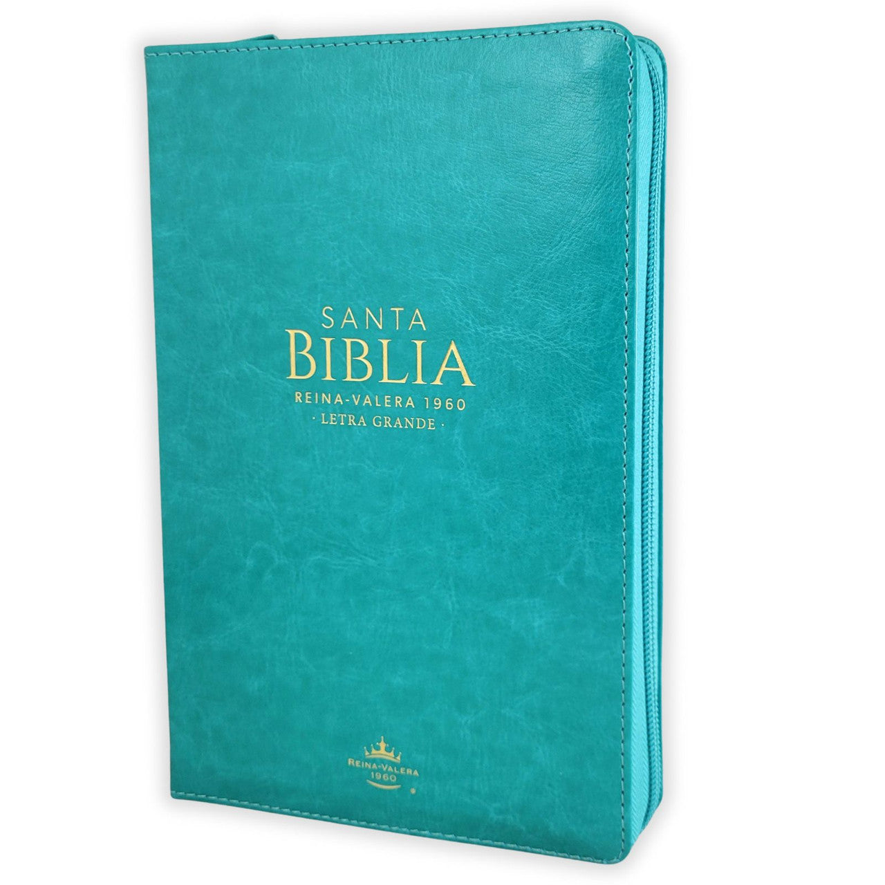 Biblia RVR 1960 Letra Grande Tamaño Manual Semi Piel Turquesa con Cierre/ Indice - The Perfect Gift