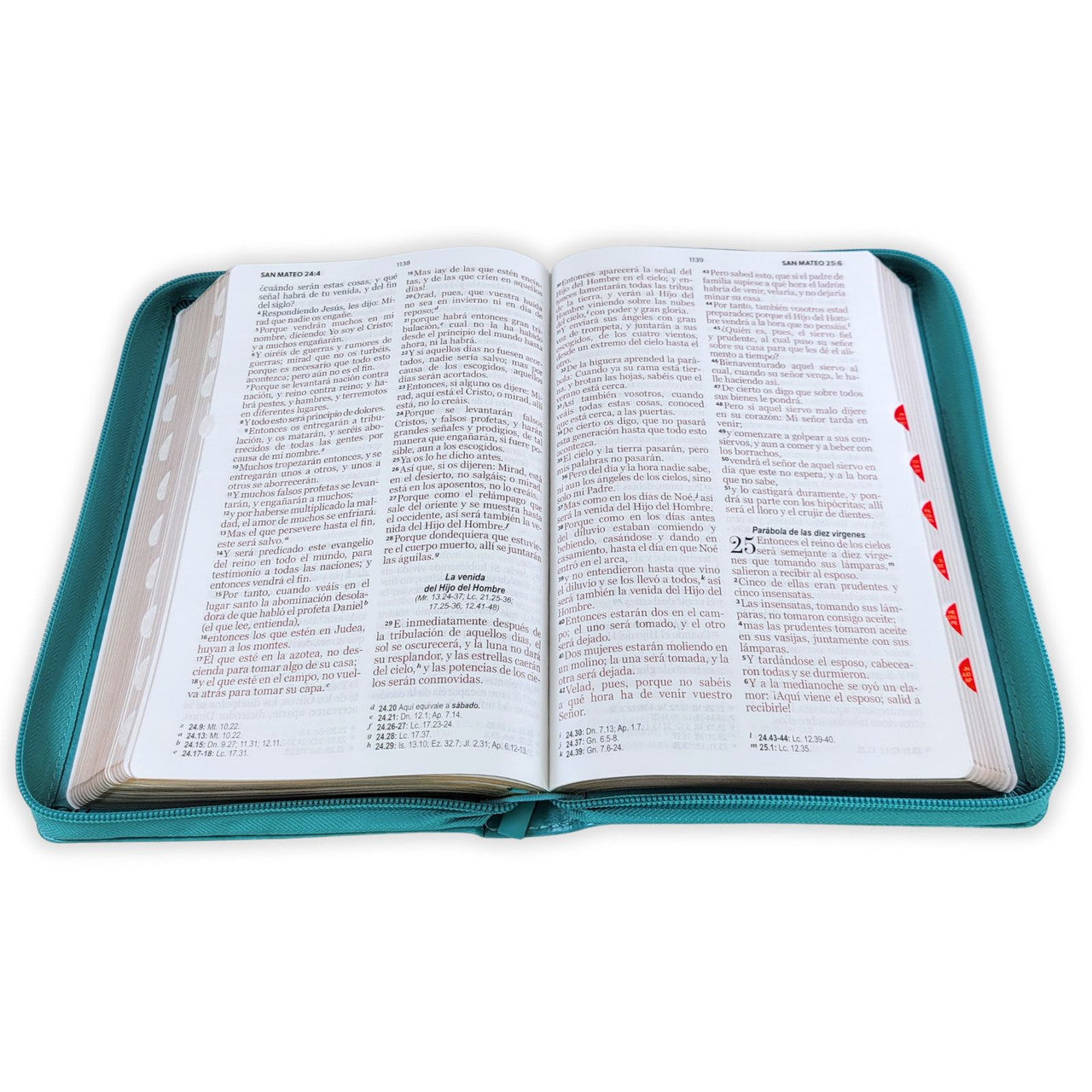 Biblia RVR 1960 Letra Grande Tamaño Manual Semi Piel Turquesa con Cierre/ Indice - The Perfect Gift