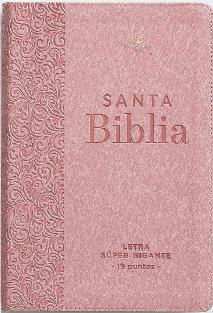 Biblia Rvr60 Rosa Floral letra Super  Gigante Letra 19 Puntos - The Perfect Gift