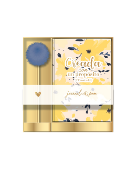 Journal & bolígrafo pom pom | Creada con propósito - The Perfect Gift