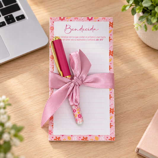 Notepad y Boligrafo- Bendecida - The Perfect Gift