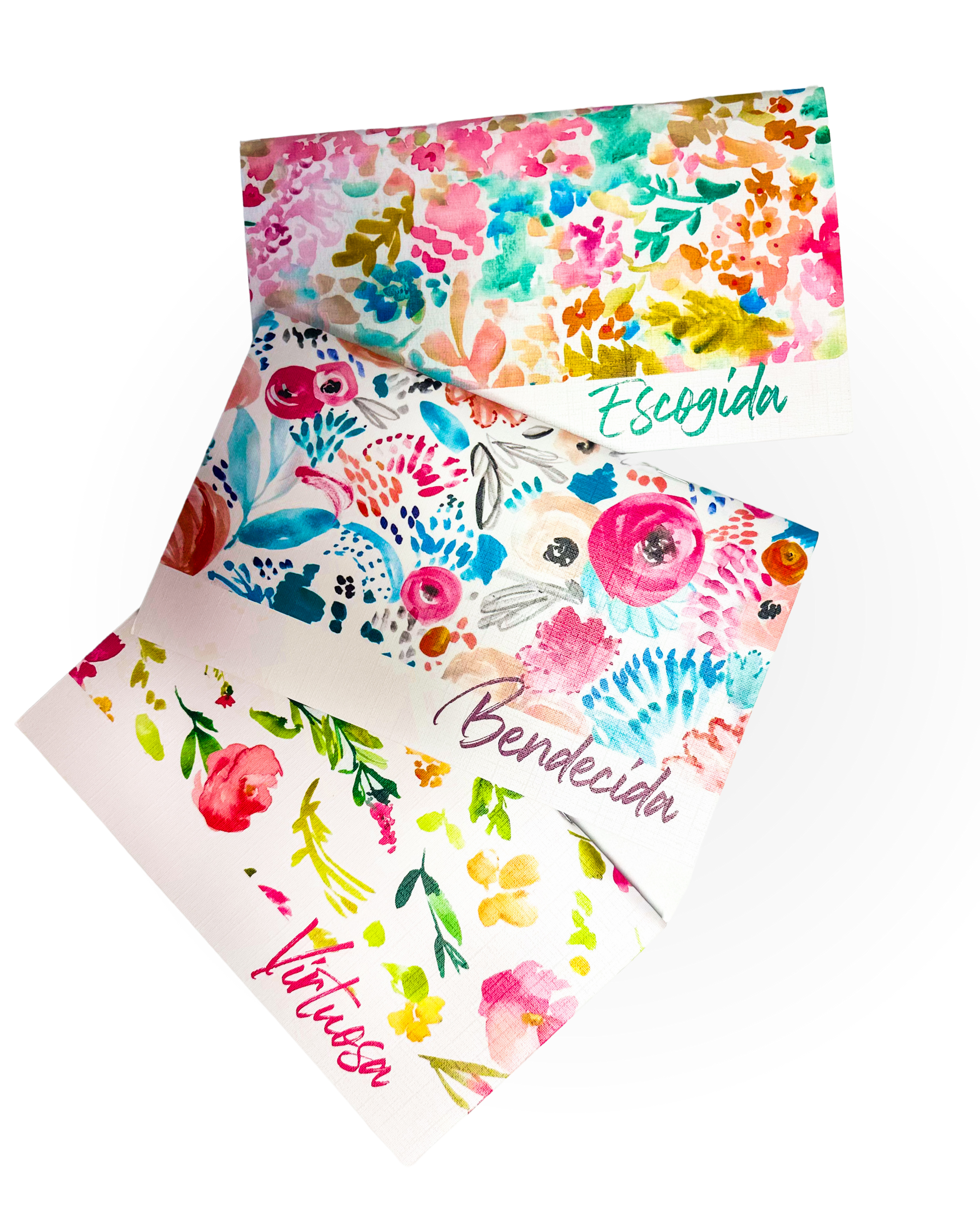 Libretas Escogida, Bendecida, Virtuosa (Paquete de 3) | Floral Color - The Perfect Gift