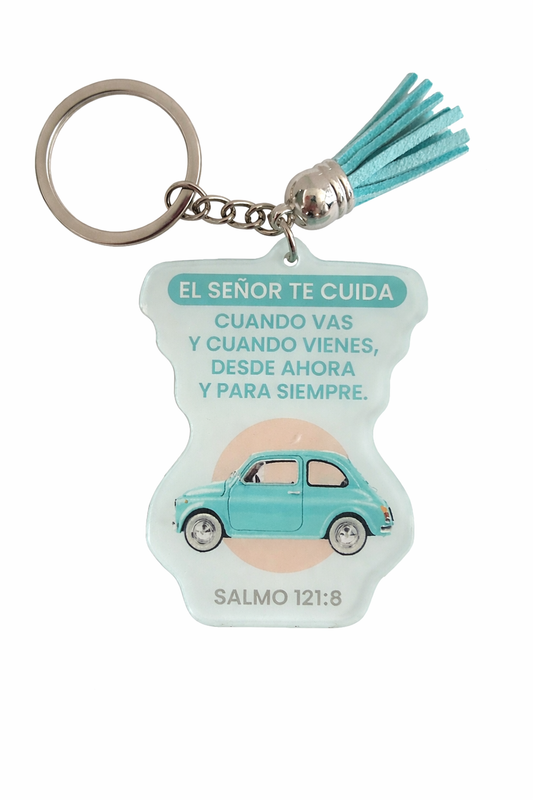 Llavero acrílico con Tassel. El Señor te cuida - The Perfect Gift