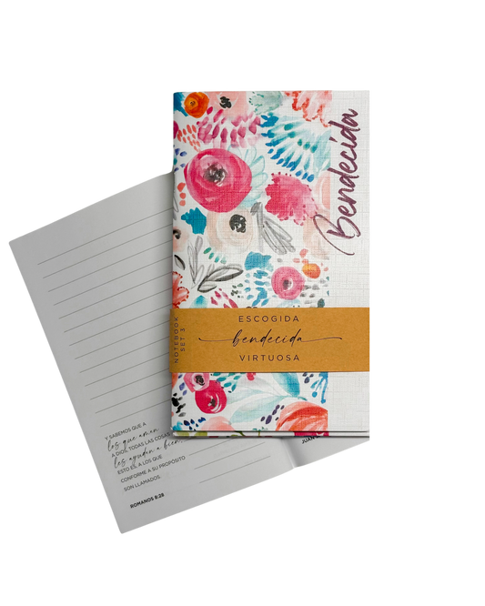 Libretas Escogida, Bendecida, Virtuosa (Paquete de 3) | Floral Color - The Perfect Gift