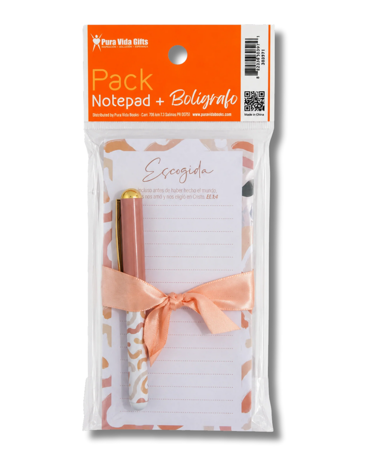 Notepad y Boligrafo- Escogida - The Perfect Gift