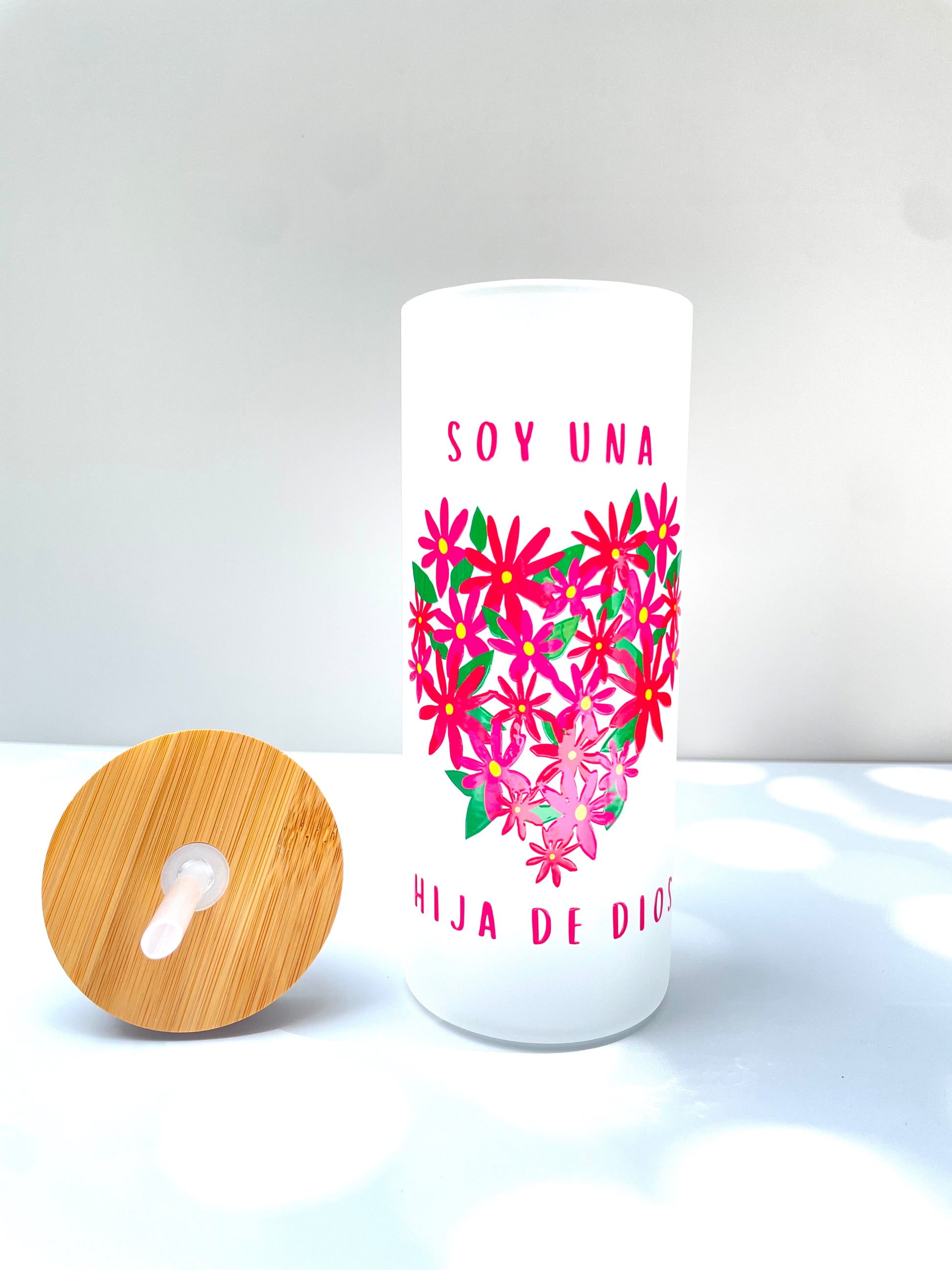 Vaso de Vidrio Blanco - Soy una Hija de Dios - The Perfect Gift