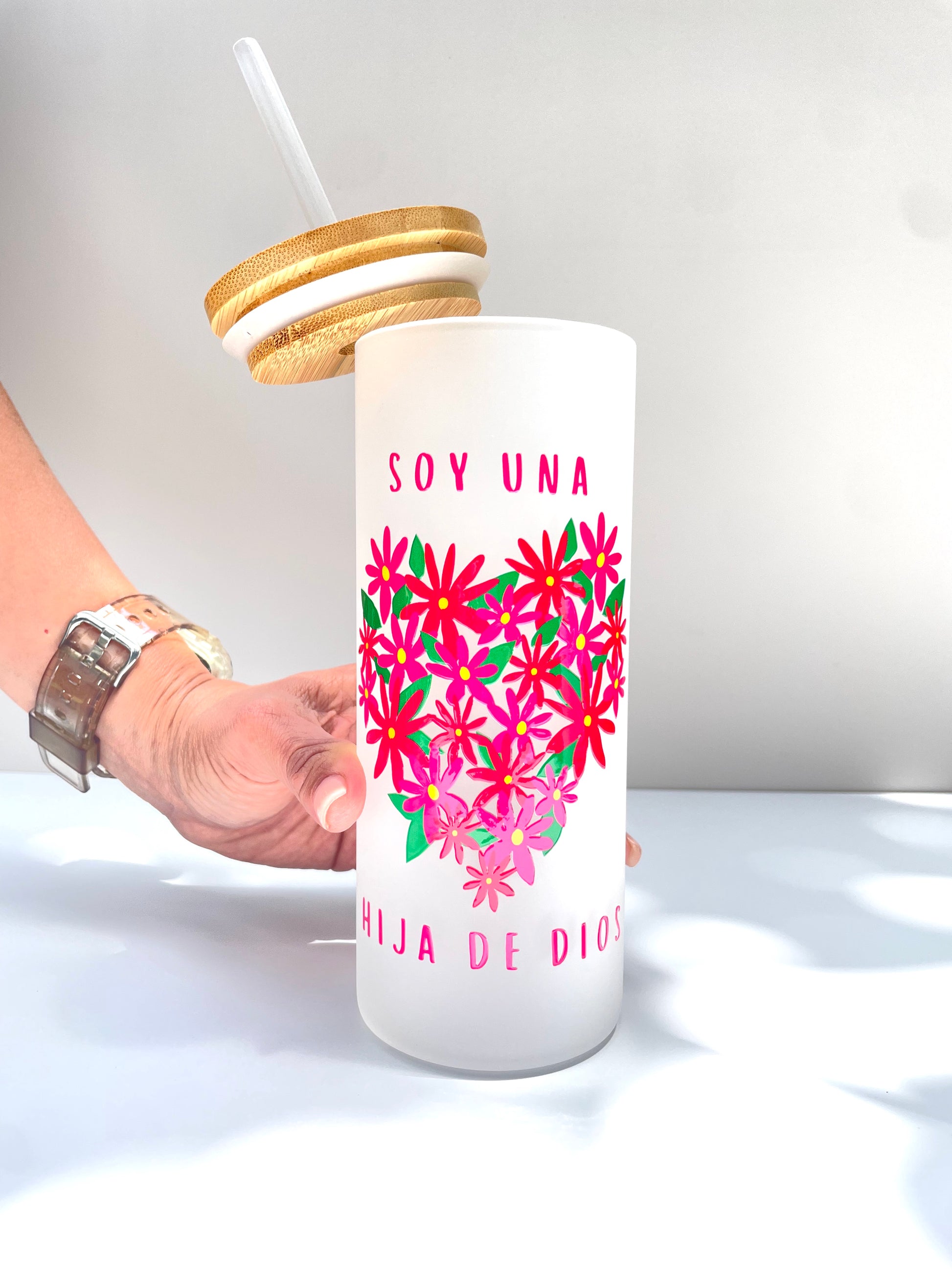 Vaso de Vidrio Blanco - Soy una Hija de Dios - The Perfect Gift