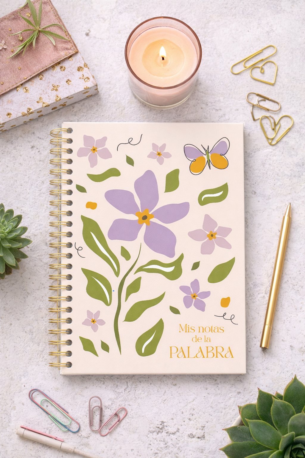 Libreta para Notas - Mis notas de la palabra - Flor Lila - The Perfect Gift