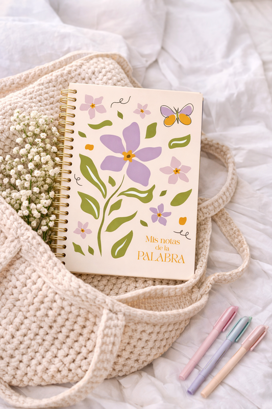 Libreta para Notas - Mis notas de la palabra - Flor Lila - The Perfect Gift