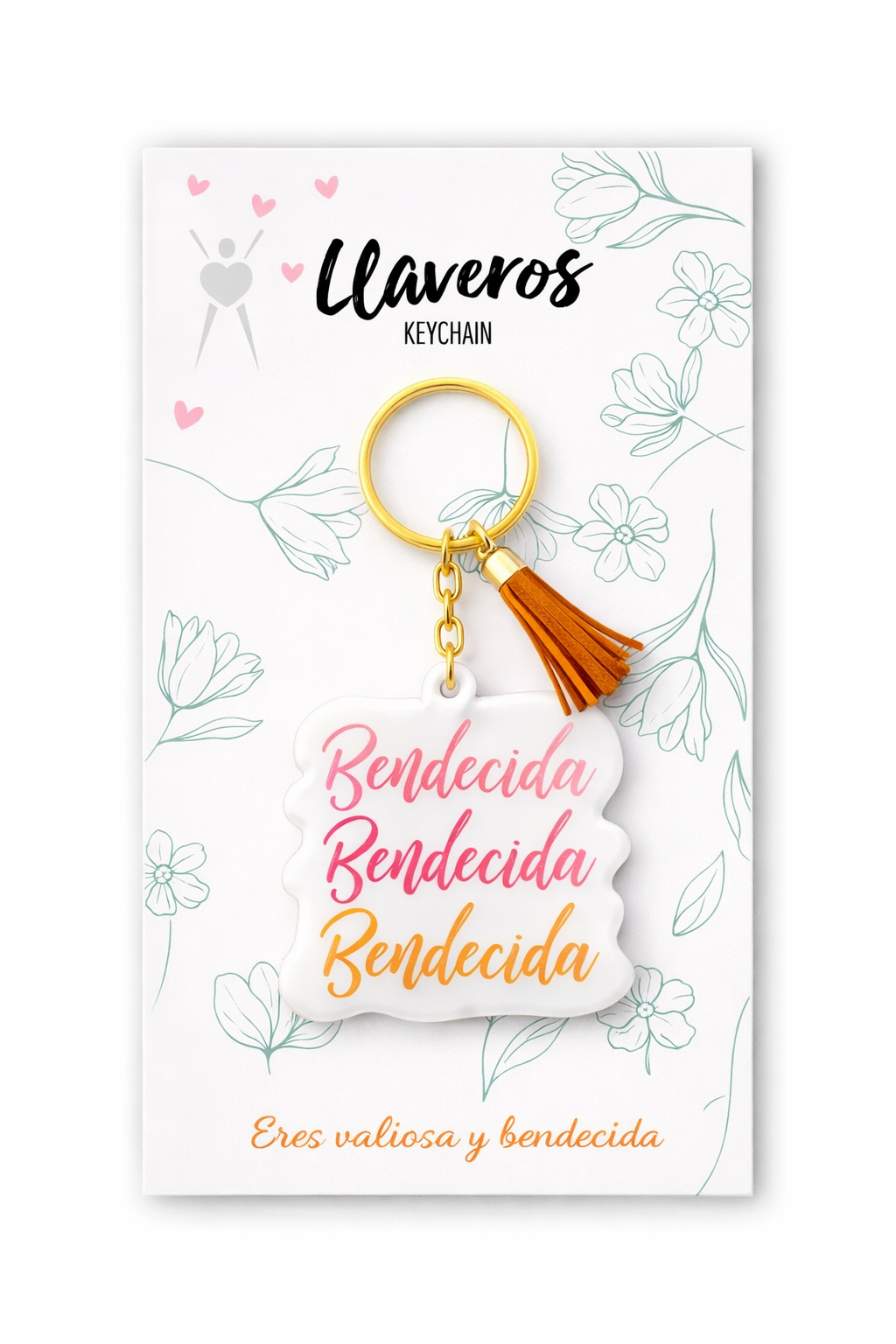 Llavero Acrilico con Tassel - Bendecida - The Perfect Gift