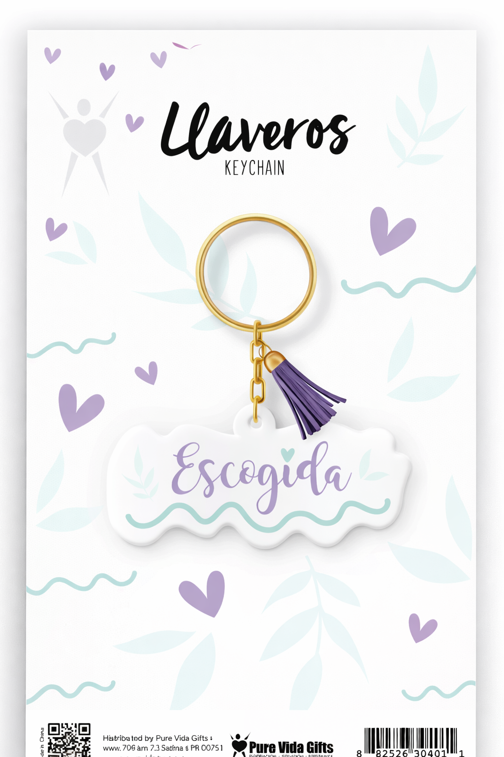 Llavero Acrilico con Tassel - Escogida - The Perfect Gift