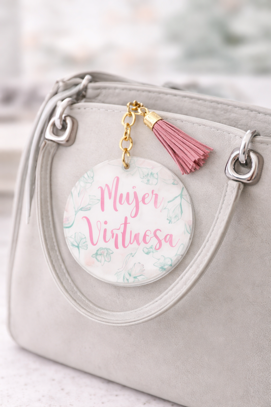 Llavero Acrilico con Tassel - Mujer Virtuosa - The Perfect Gift