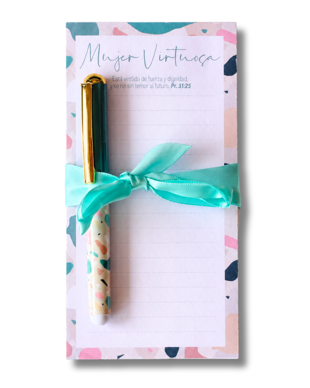 Notepad y Boligrafo- Mujer Virtuosa - The Perfect Gift