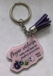 Llavero acrílico con Tassel. Mujer virtuosa diamantes - The Perfect Gift