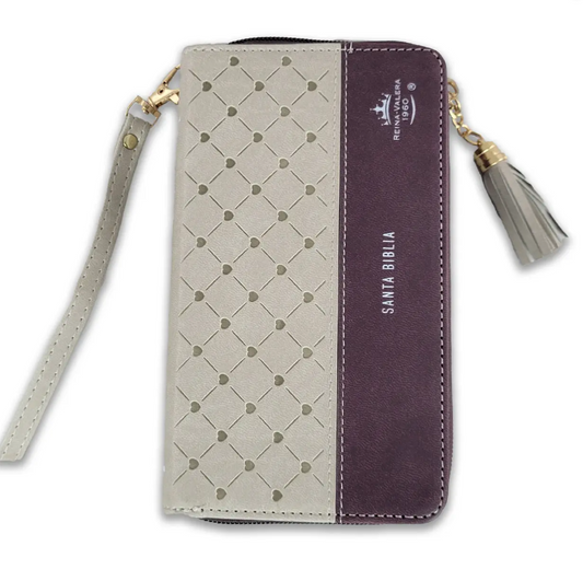 Biblia Chequera RV1960, imit. piel crema y café - The Perfect Gift