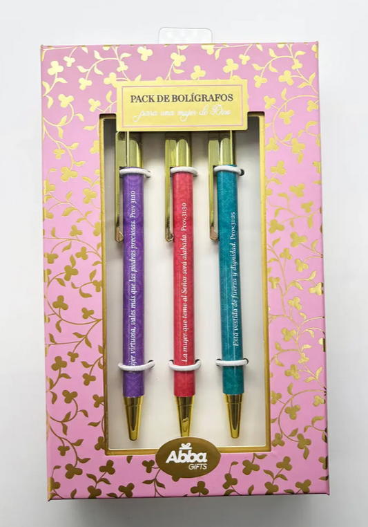 Pack 3 bolígrafos de lujo | Mujer de Dios - The Perfect Gift