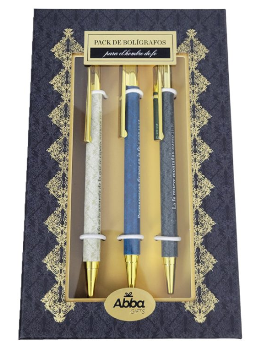Pack 3 bolígrafos de lujo | Hombre de fe - The Perfect Gift