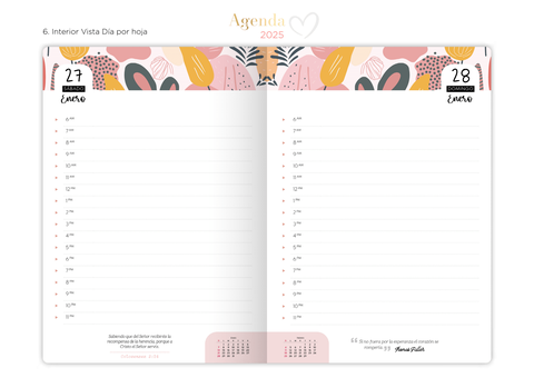 Agenda 2025 | Floral Rosada Tapa Dura - The Perfect Gift