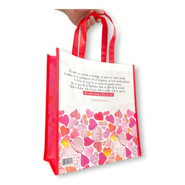 Bolsa Tote Bag Grande a Todo Color - El Amor Nunca Deja de Ser - The Perfect Gift