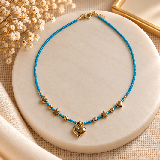 Collar Corazón Turquesa – Dulzura y Encanto