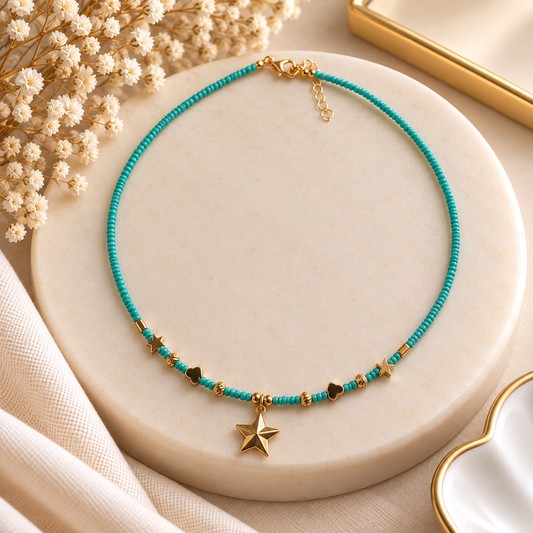 Collar Estrella Turquesa – Brilla con Encanto
