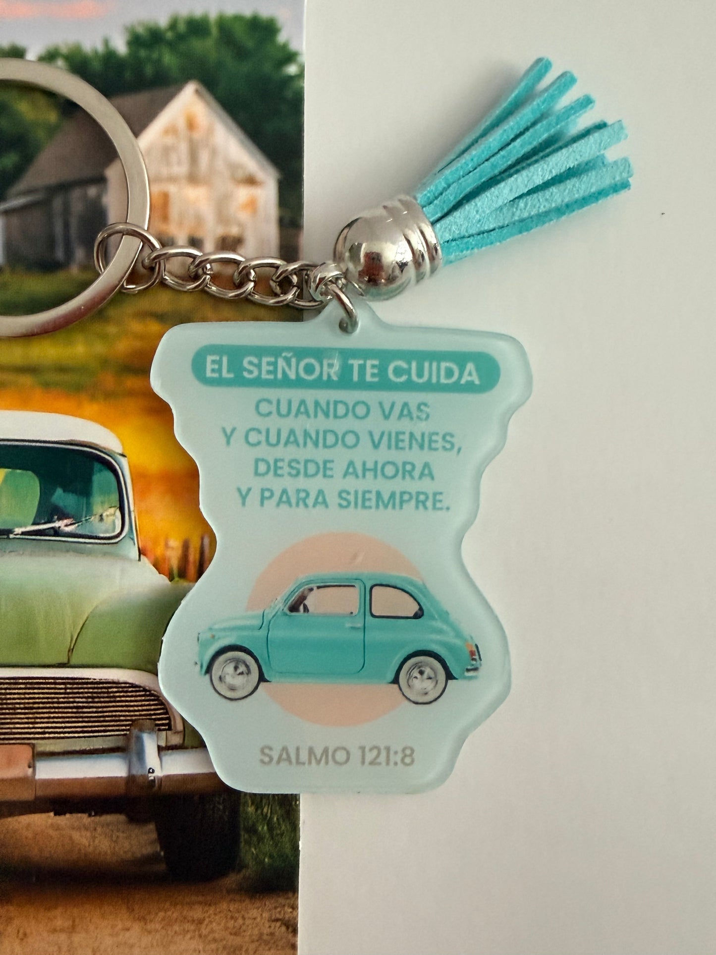 Llavero acrílico con Tassel. El Señor te cuida - The Perfect Gift