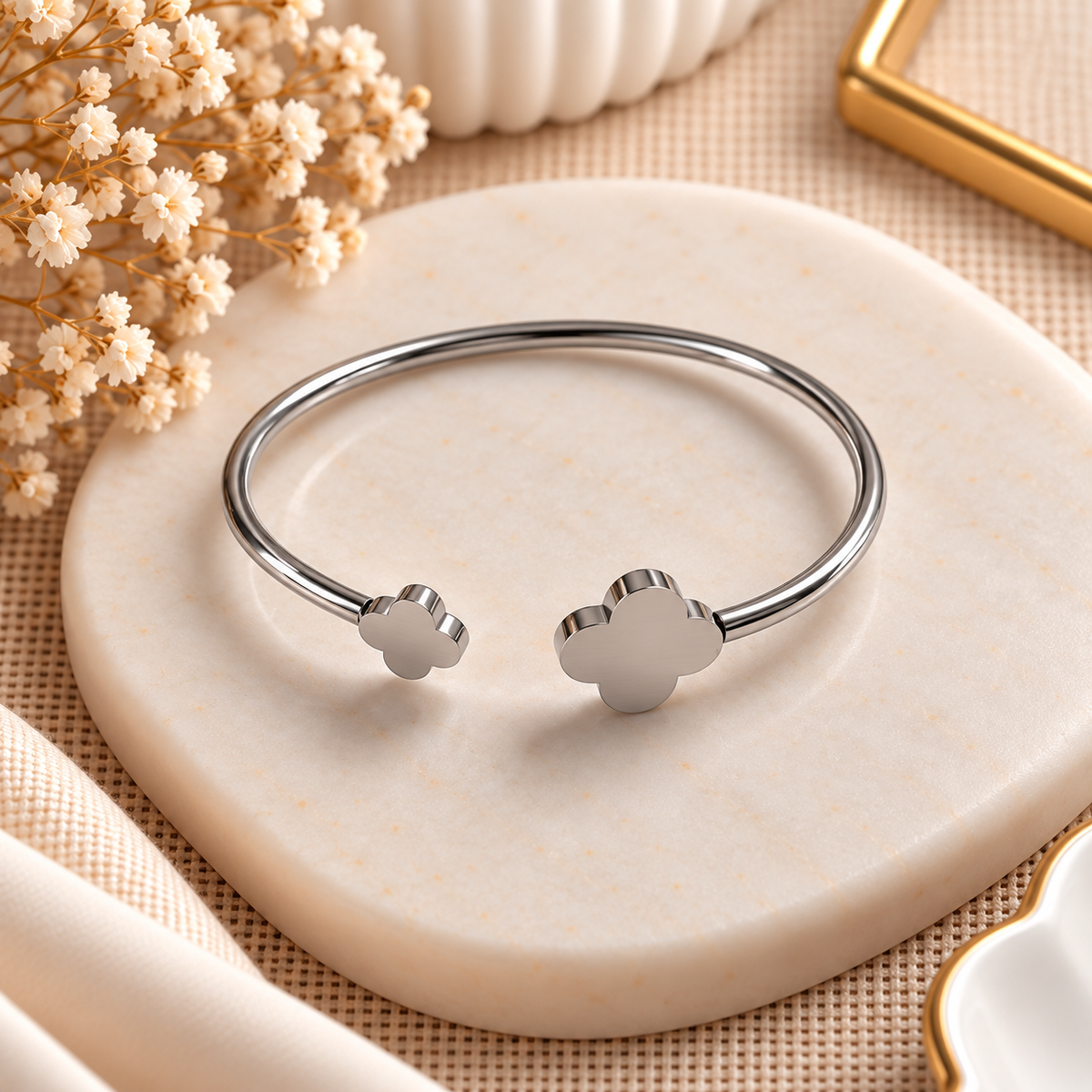 Pulsera Trébol Plateado