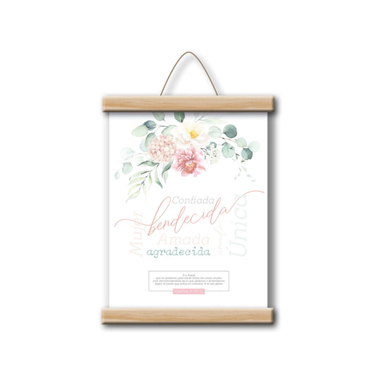 Cuadro Canvas Scroll - Bendecida - The Perfect Gift