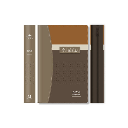 Biblia Reina Valera 1960 Letra Grande Flexcover Marrón/Café/Beige - The Perfect Gift